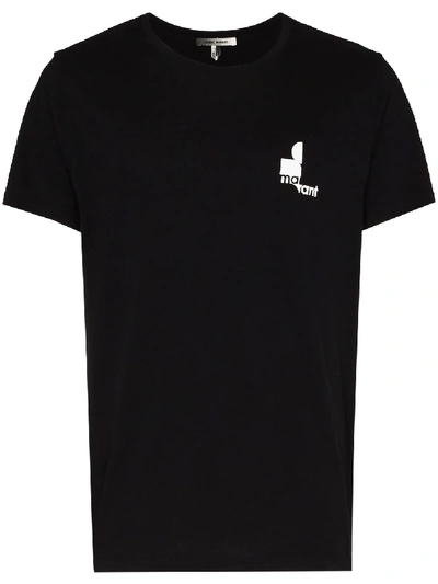 Isabel Marant Zafferh Logo-print Organic Cotton T-shirt In Black