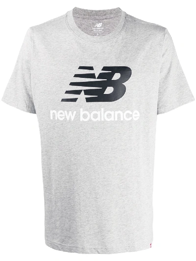 New Balance Logo-print Short-sleeve T-shirt In Grey