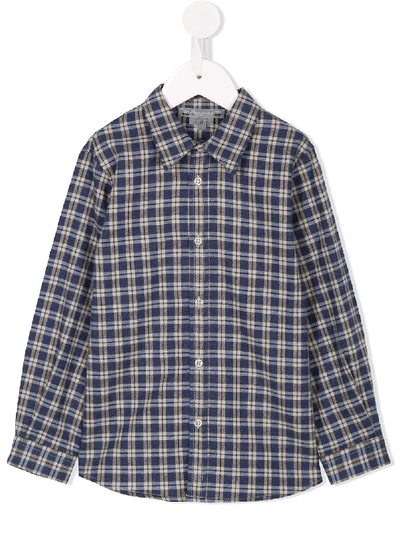 Bonpoint Kids' Agile Checked Shirt In Blue