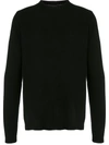 Rick Owens Black Cashmere Biker Crewneck Sweater In Black