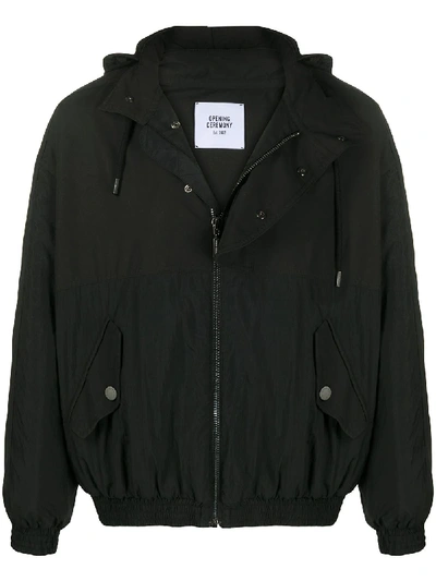 Opening Ceremony Technical Fabric Combo Bomber Jacket In Black