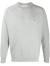 Maison Kitsuné Long Sleeve Fox Head Patch Sweatshirt In Grey