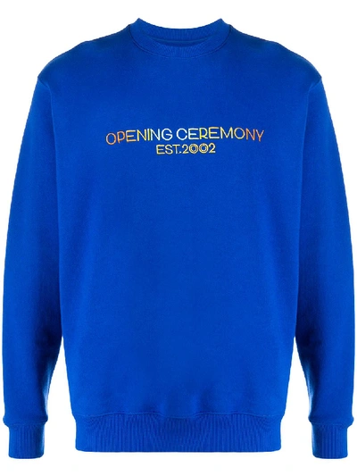 Opening Ceremony Embroidered Logo Sweatshirt In Blue