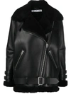 Acne Studios Black Shearling Velocite Aviator Jacket In Black