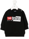 Diesel Long-sleeved Logo Print Jumper In Black