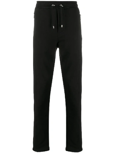 Balmain Logo Print Drawstring Track Pants In Black