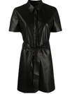 Nanushka Black Halli Shirt Vegan Leather Dress In Black