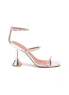 Amina Muaddi Gilda Holographic Embellished Sandals In Metallic