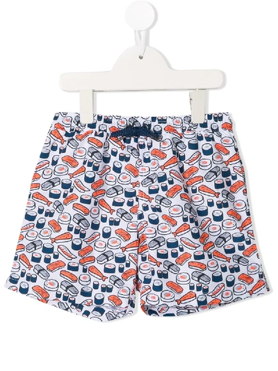 Sunuva Kids' Printed Swim Shorts In White