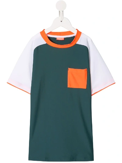 Sunuva Kids' Contrast Sleeve T-shirt In Green