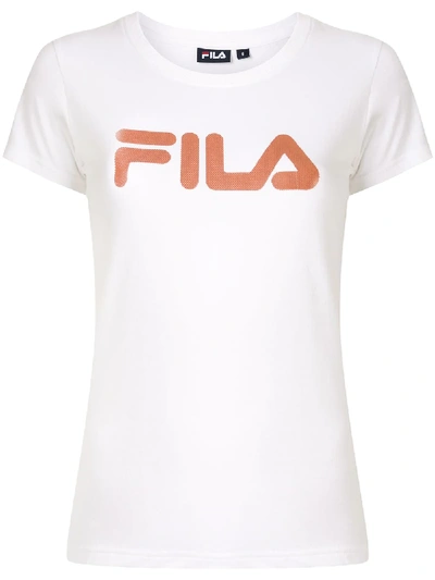 Fila 3d Glitter Print T-shirt In White