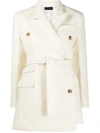 EUDON CHOI ASYMMETRIC-VENT DOUBLE BREASTED COAT