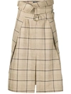 EUDON CHOI PAPERBAG-WAIST CHECK SKIRT