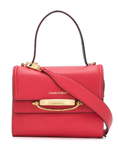 Alexander Mcqueen The Story Bicolor Leather Shoulder Bag In Red