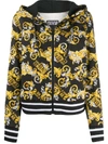 VERSACE JEANS COUTURE BAROQUE-PRINT ZIPPED HOODIE