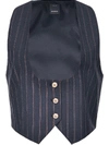 PINKO STRIPED BUTTON-UP WAISTCOAT