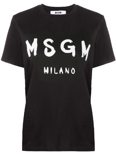 Msgm T-shirt With Logo In Black