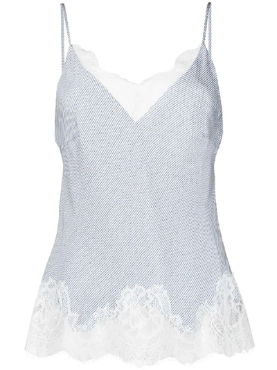 Gold Hawk Lace-embellished Cami Top In Blue