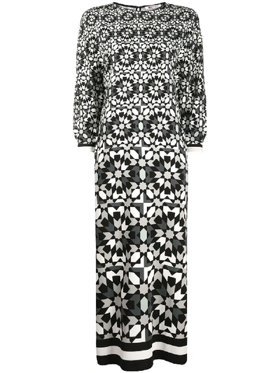 Ports 1961 Geometric-print Midi Dress In Black