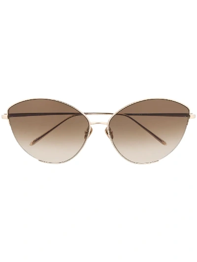Linda Farrow Francis Cat-eye 22kt Gold-plated Metal Sunglasses