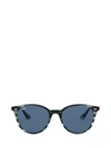 Ray Ban Rb2180 Sunglasses Striped Blue Havana Frame Blue Lenses 51-21 In 643280