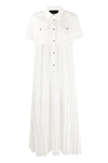 MR & MRS ITALY OFF-WHITE MIDI DRESS WITH PLEATED SKIRT,XDR0102TRT001135000