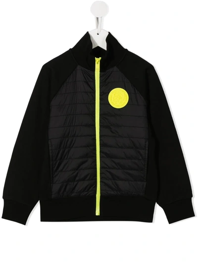 Diesel Teen Shell-panelled Jacket In Black