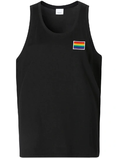 Burberry Rainbow Appliqué Tank Top In Black
