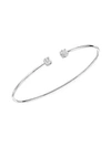 DINH VAN WOMEN'S LE CUBE 18K WHITE GOLD & DIAMOND SMALL OPEN BANGLE BRACELET,0400098616406