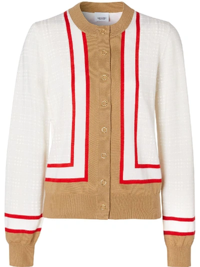 Burberry Archive Society Wool Cardiganarchive Society Wool Cardiganarchive Society Wool Cardigan In White