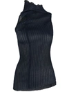 JIL SANDER PLEATED HIGH-NECK TANK TOP