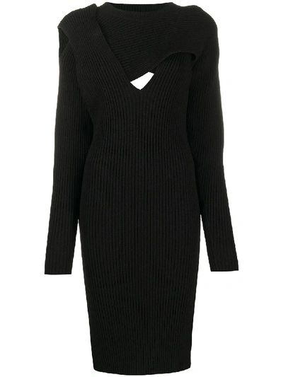 Bottega Veneta Cut-out Knitted Dress In Black