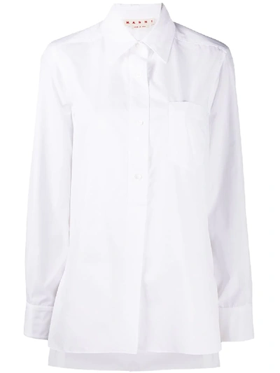 Marni Asymmetric Hem Shirt In White