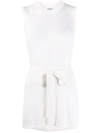 Malo Belted Knitted Tunic In Neutrals