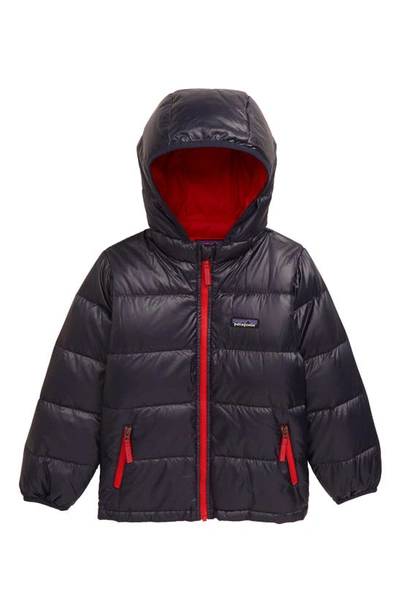 Patagonia Kids' Navy Hi-loft Quilted Shell Hooded Jacket 6 Months-3 Years 3 Years In Blue