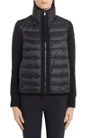 MONCLER QUILTED DOWN & WOOL SHORT CARDIGAN,F20939B51100A9018