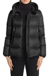 Moncler Serite Hooded Quilted Down Puffer Jacket In Black