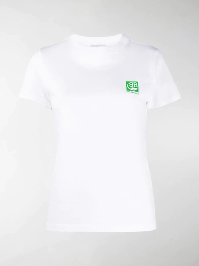 Balenciaga Bb Logo Print T-shirt In White