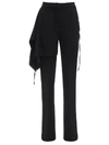 ATLEIN BLACK DRAPED SATIN PANTS,9A717623-DF57-D1F9-2FFD-F813A17603A8