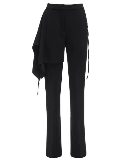 Atlein Draped Satin Crepe Tailored Trousers In Black