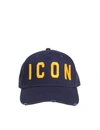 Dsquared2 Embroidered Baseball Hat In Blue Fabric In Blue