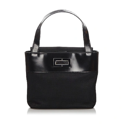 Celine Leather Handbag In Black
