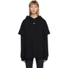 OFF-WHITE OFF-WHITE BLACK DOUBLE T-SHIRT STENCIL HOODIE
