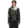 OFF-WHITE BLACK & WHITE SHEARLING ZIP-OFF SLEEVE JACKET