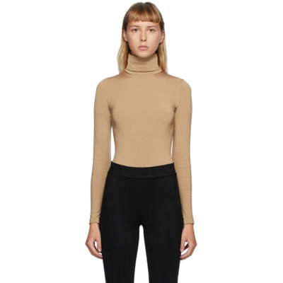 Wolford Colourado Turtleneck String Bodysuit In Beige