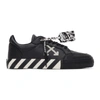 OFF-WHITE BLACK LEATHER LOW VULCANIZED SNEAKERS