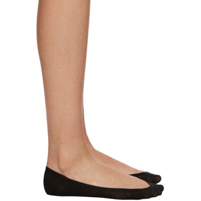 Wolford Black Cotton 40 Footsies Socks In Multi-colored