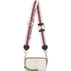 MARC JACOBS MARC JACOBS OFF-WHITE AND RED SMALL SNAPSHOT BAG