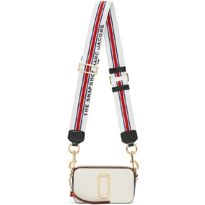 Marc Jacobs Off-white And Red Small Snapshot Bag In 178 Coconut