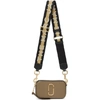 MARC JACOBS TAUPE & OFF-WHITE SMALL SNAPSHOT BAG